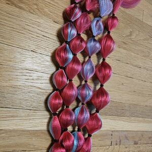 Handmade Vibrant Pink and Blue Hair Accessory